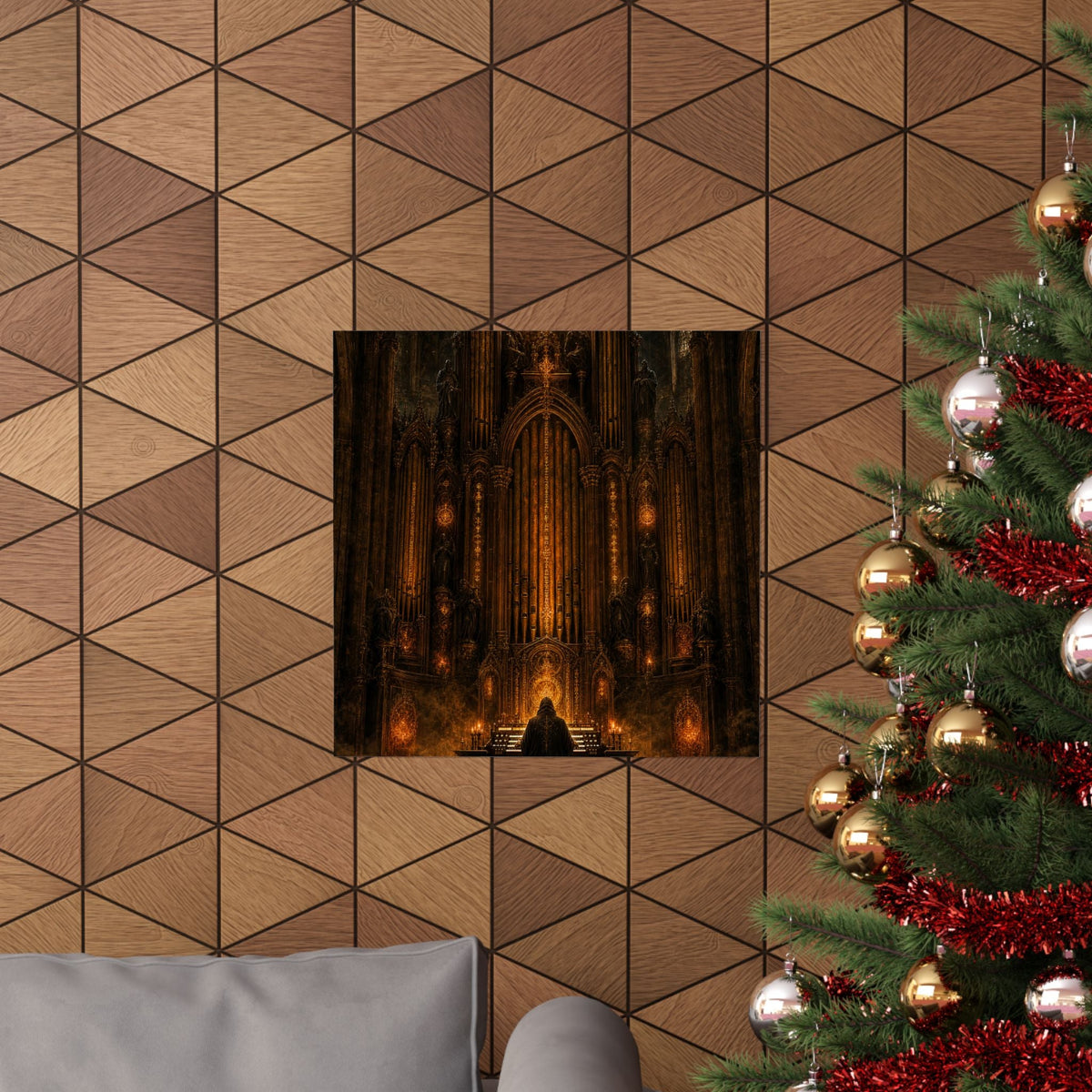 Dark Cathedral Orgplaying - Dark Fantasy Art Print (Matte Poster) - Moikas