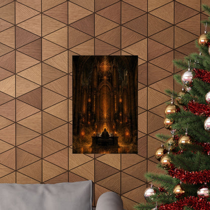 Dark Cathedral Orgplaying - Dark Fantasy Art Print (Matte Poster) - Moikas