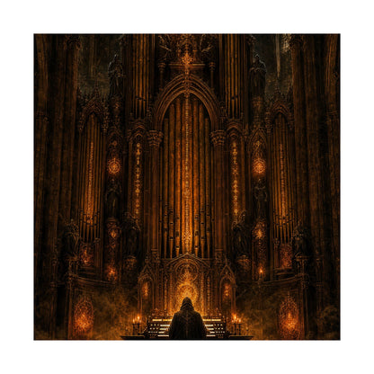 Dark Cathedral Orgplaying - Dark Fantasy Art Print (Matte Poster) - Moikas