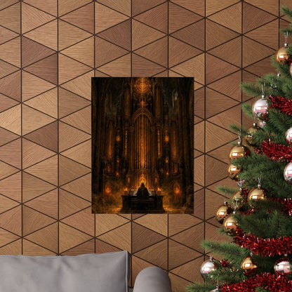 Dark Cathedral Orgplaying - Dark Fantasy Art Print (Matte Poster) - Moikas