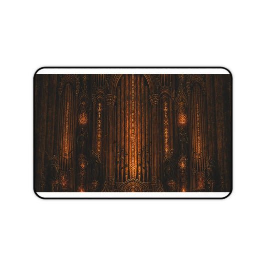 Dark Cathedral Orgplaying - Dark Fantasy Gaming Desk Mat - Moikas