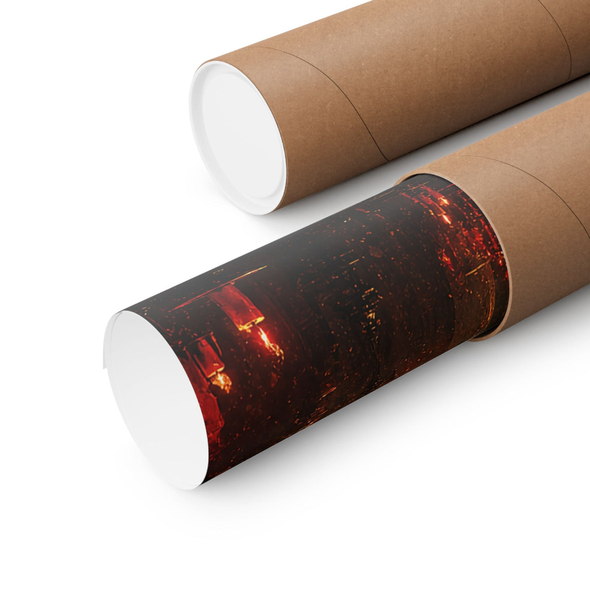 Dark Cathedral With Red Candles - Dark Fantasy Art Print (Matte Poster) - Moikas