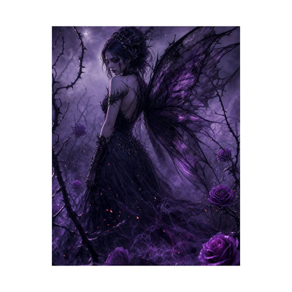 Dark Fairy In Thorn Garden - Dark Fantasy Art Print (Matte Poster) - Moikas