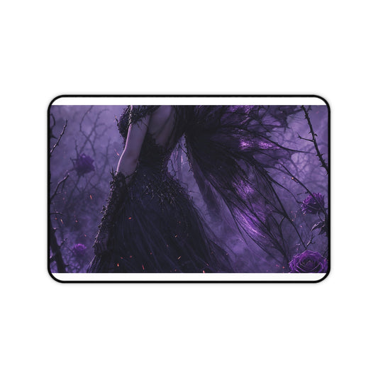 Dark Fairy In Thorn Garden - Dark Fantasy Gaming Desk Mat - Moikas
