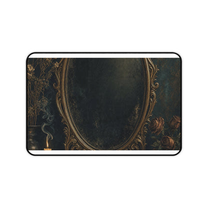 Dark Mirror In Ornate Frame - Dark Academia Gaming Desk Mat - Moikas