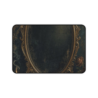 Dark Mirror In Ornate Frame - Dark Academia Gaming Desk Mat - Moikas