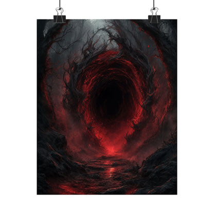 Dark Portal Opening In Forest - Dark Fantasy Art Print (Matte Poster) - Moikas