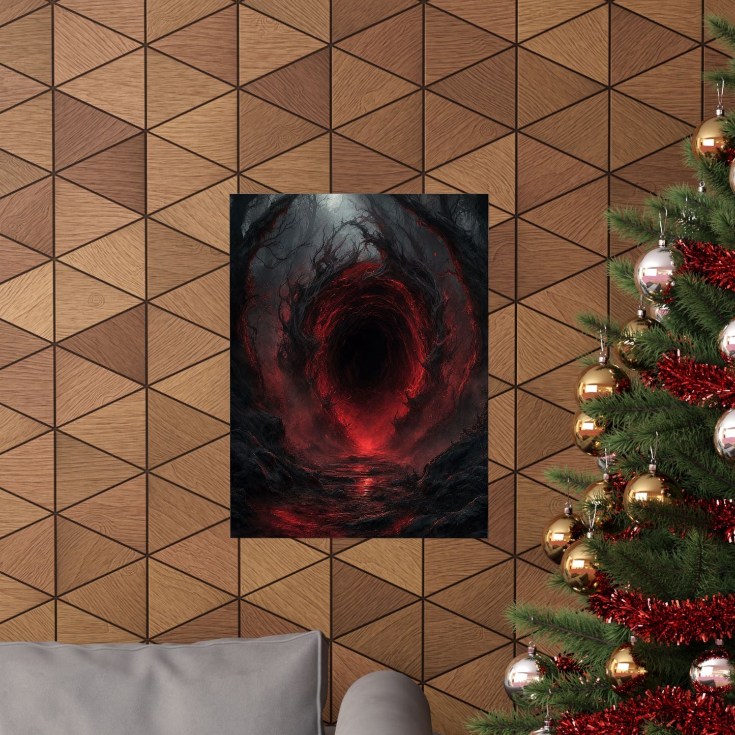 Dark Portal Opening In Forest - Dark Fantasy Art Print (Matte Poster) - Moikas