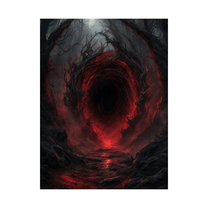 Dark Portal Opening In Forest - Dark Fantasy Art Print (Matte Poster) - Moikas