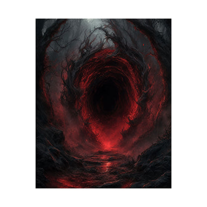 Dark Portal Opening In Forest - Dark Fantasy Art Print (Matte Poster) - Moikas