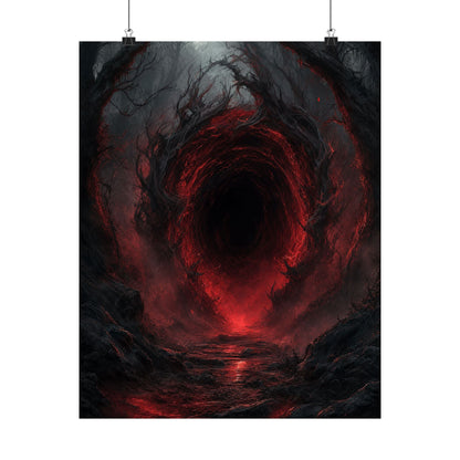 Dark Portal Opening In Forest - Dark Fantasy Art Print (Matte Poster) - Moikas