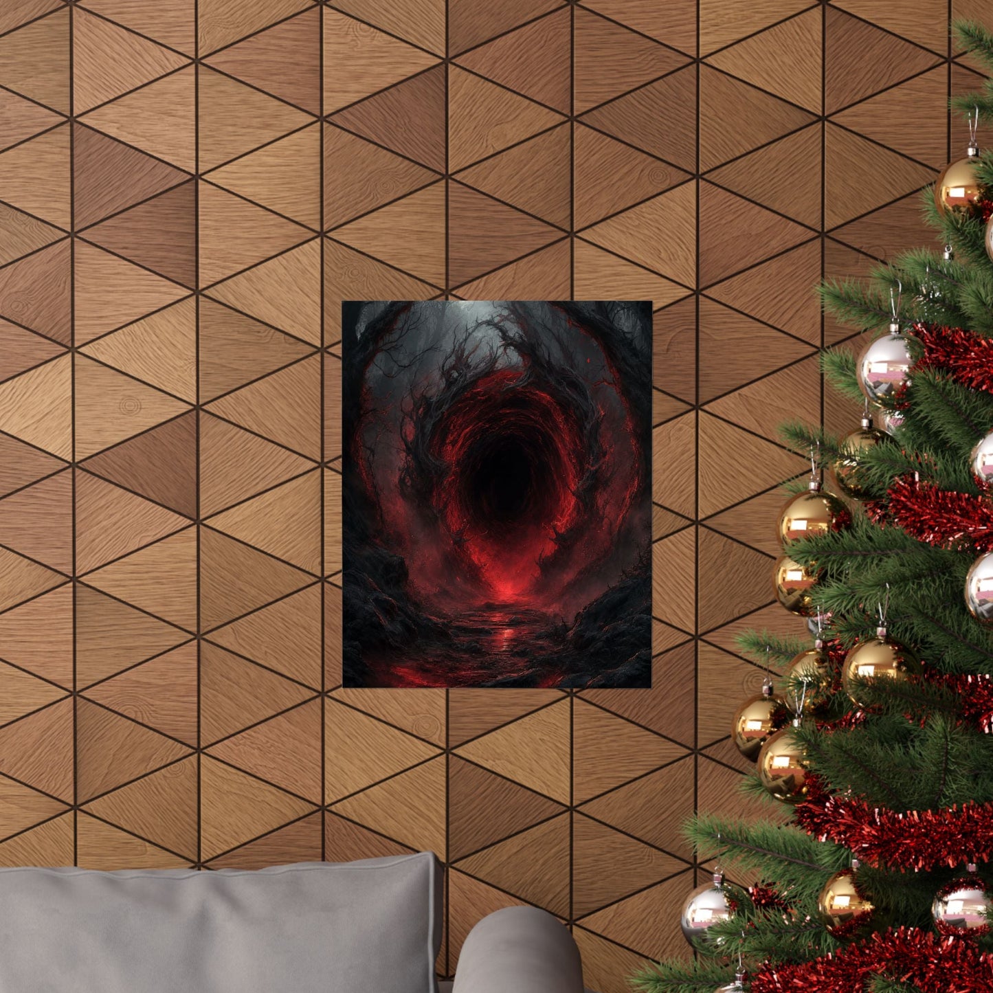 Dark Portal Opening In Forest - Dark Fantasy Art Print (Matte Poster) - Moikas