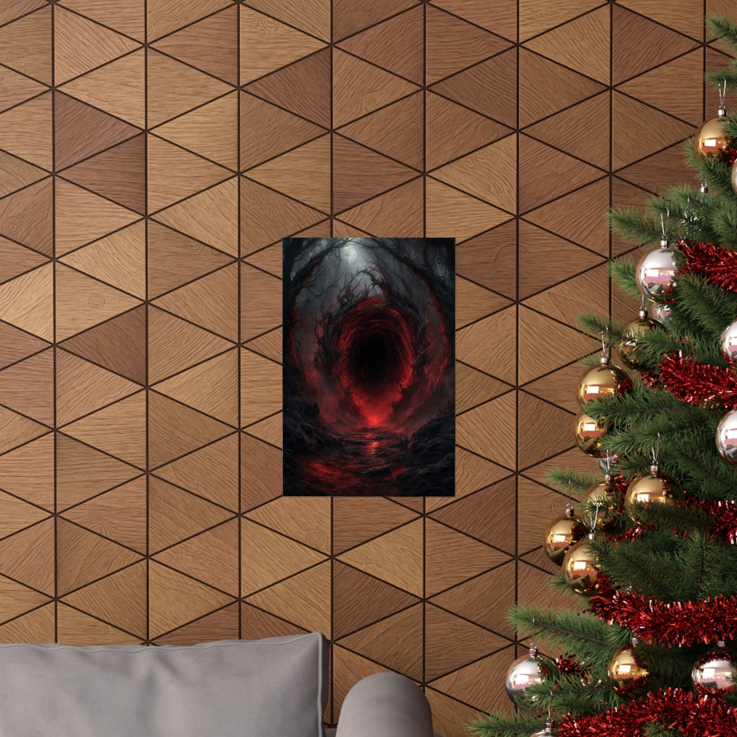 Dark Portal Opening In Forest - Dark Fantasy Art Print (Matte Poster) - Moikas