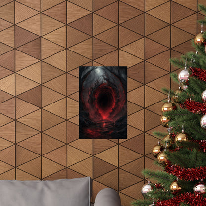 Dark Portal Opening In Forest - Dark Fantasy Art Print (Matte Poster) - Moikas