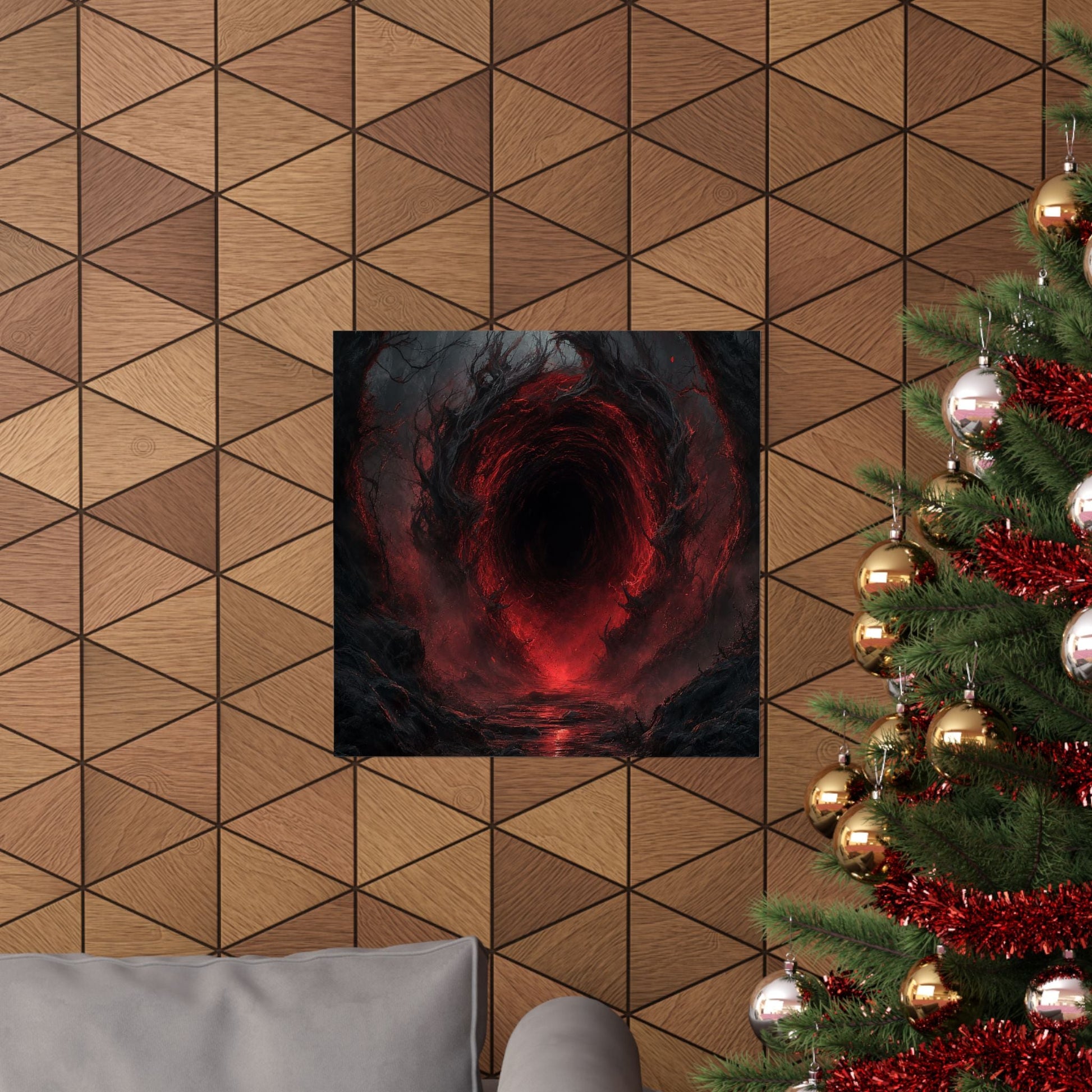 Dark Portal Opening In Forest - Dark Fantasy Art Print (Matte Poster) - Moikas
