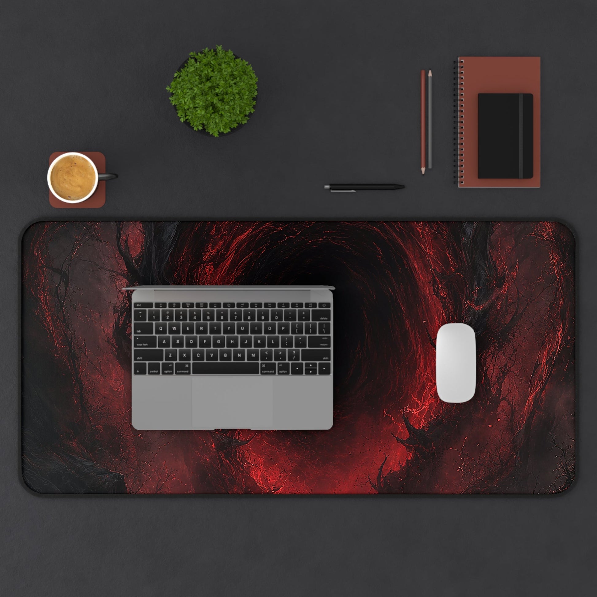 Dark Portal Opening In Forest - Dark Fantasy Gaming Desk Mat - Moikas