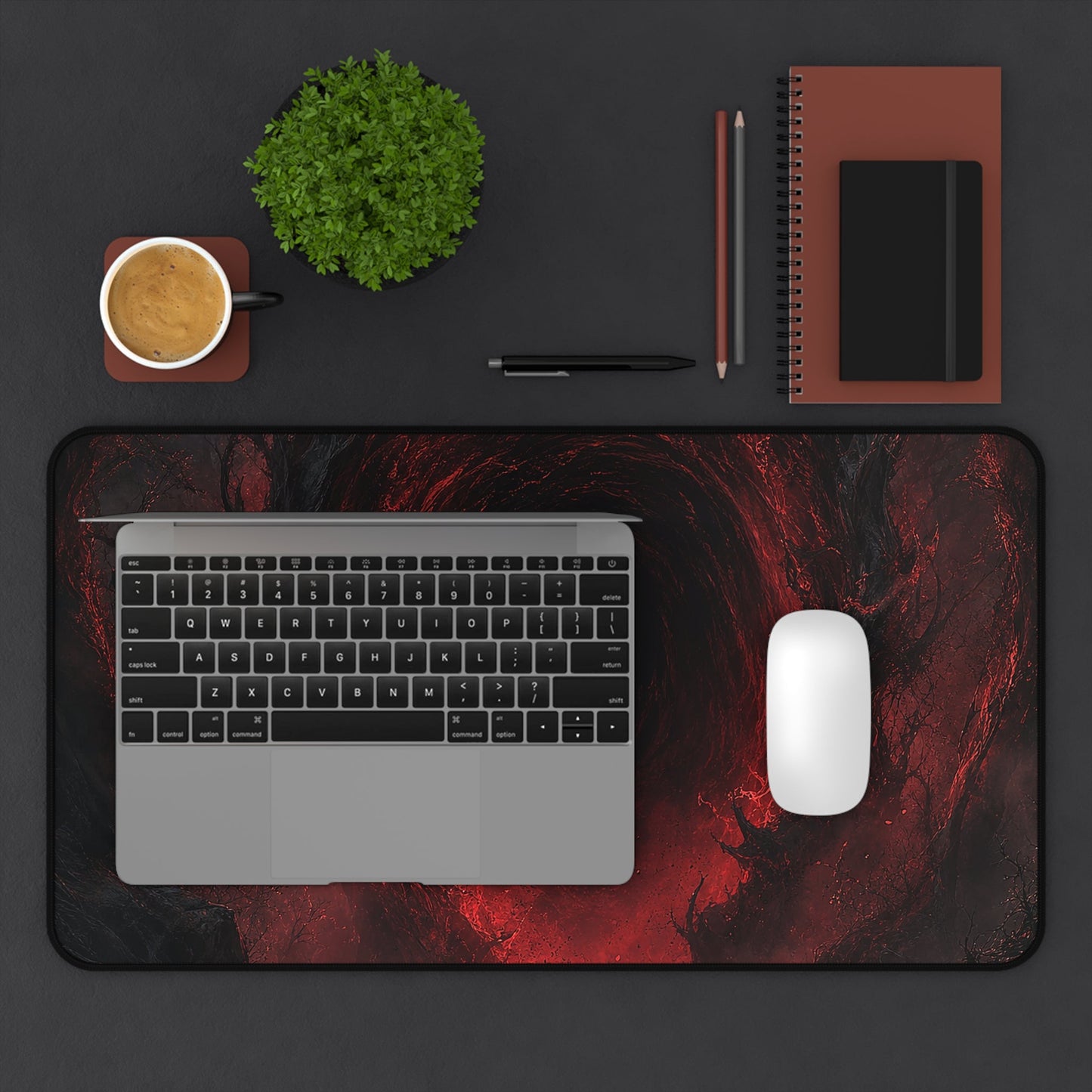 Dark Portal Opening In Forest - Dark Fantasy Gaming Desk Mat - Moikas