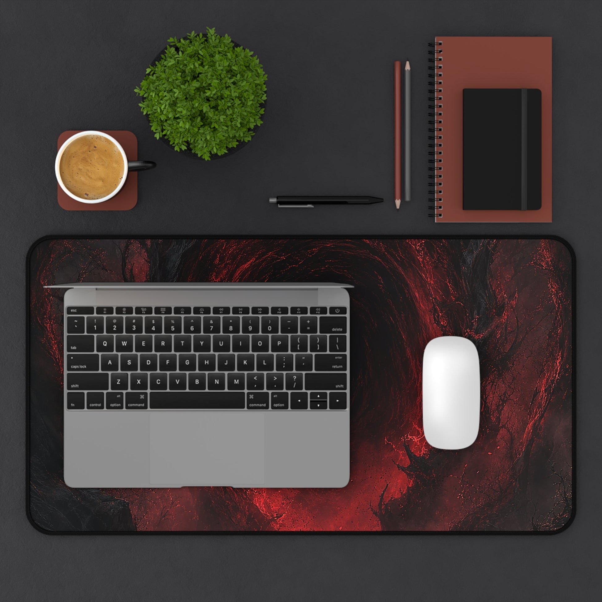 Dark Portal Opening In Forest - Dark Fantasy Gaming Desk Mat - Moikas