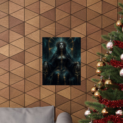 Dark Queen With Crown Of Thorns - Dark Fantasy Art Print (Matte Poster) - Moikas