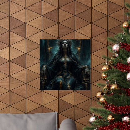 Dark Queen With Crown Of Thorns - Dark Fantasy Art Print (Matte Poster) - Moikas