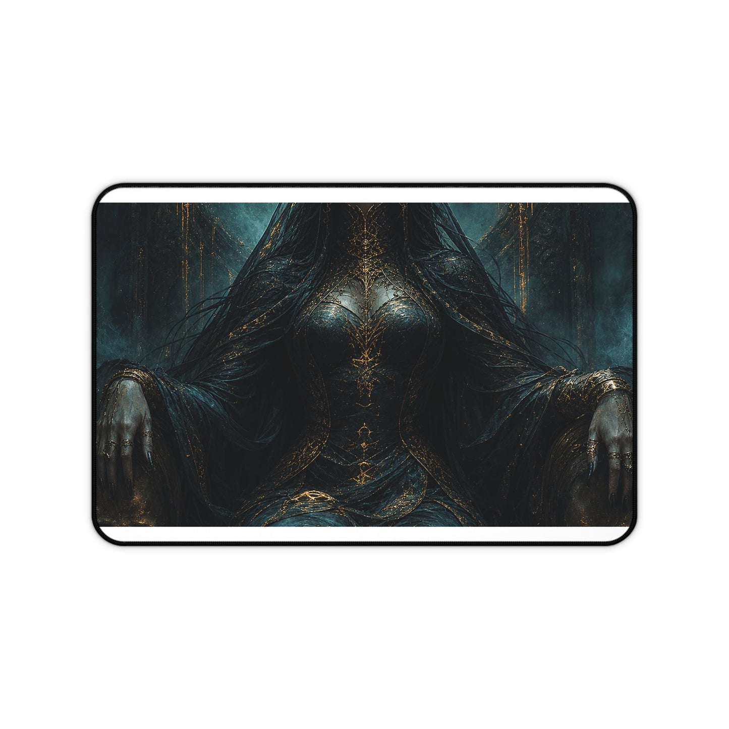 Dark Queen With Crown Of Thorns - Dark Fantasy Gaming Desk Mat - Moikas