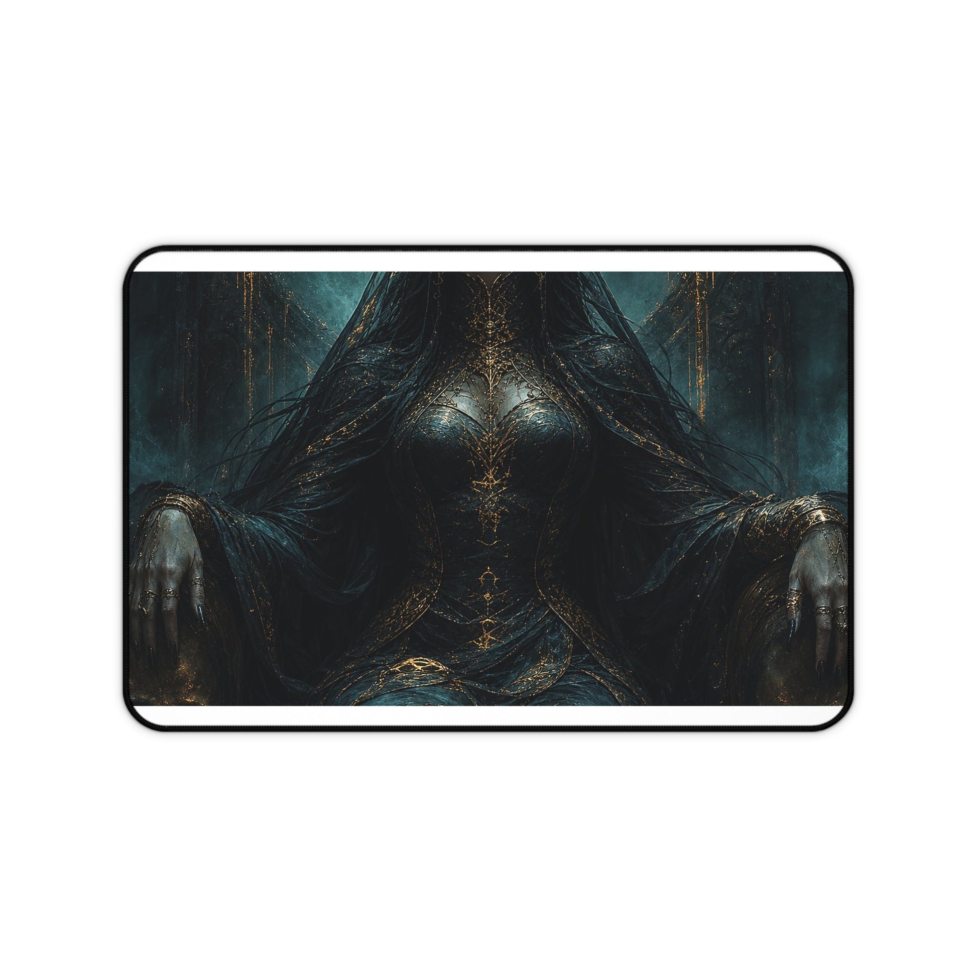 Dark Queen With Crown Of Thorns - Dark Fantasy Gaming Desk Mat - Moikas