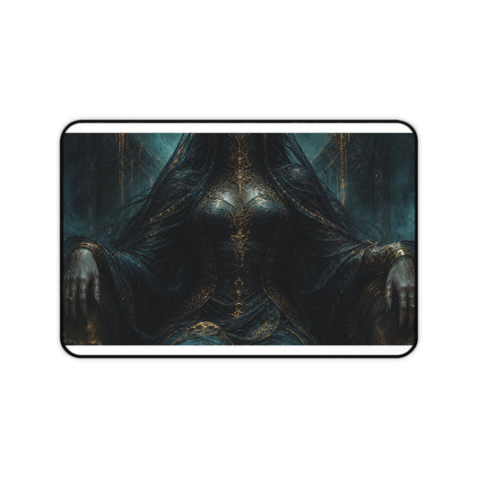 Dark Queen With Crown Of Thorns - Dark Fantasy Gaming Desk Mat - Moikas
