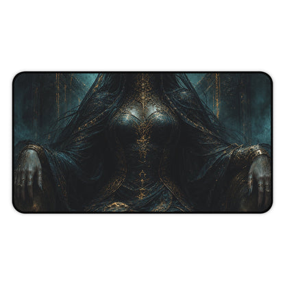 Dark Queen With Crown Of Thorns - Dark Fantasy Gaming Desk Mat - Moikas