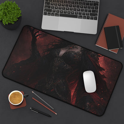 Dark Sorceress With Shadow Magic - Dark Fantasy Gaming Desk Mat - Moikas