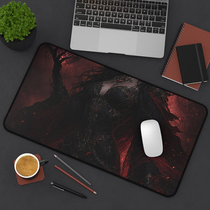 Dark Sorceress With Shadow Magic - Dark Fantasy Gaming Desk Mat - Moikas