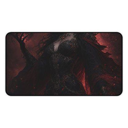 Dark Sorceress With Shadow Magic - Dark Fantasy Gaming Desk Mat - Moikas