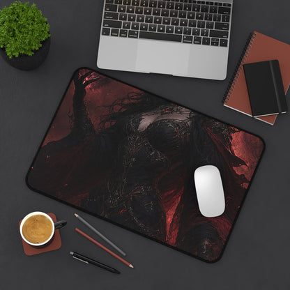 Dark Sorceress With Shadow Magic - Dark Fantasy Gaming Desk Mat - Moikas