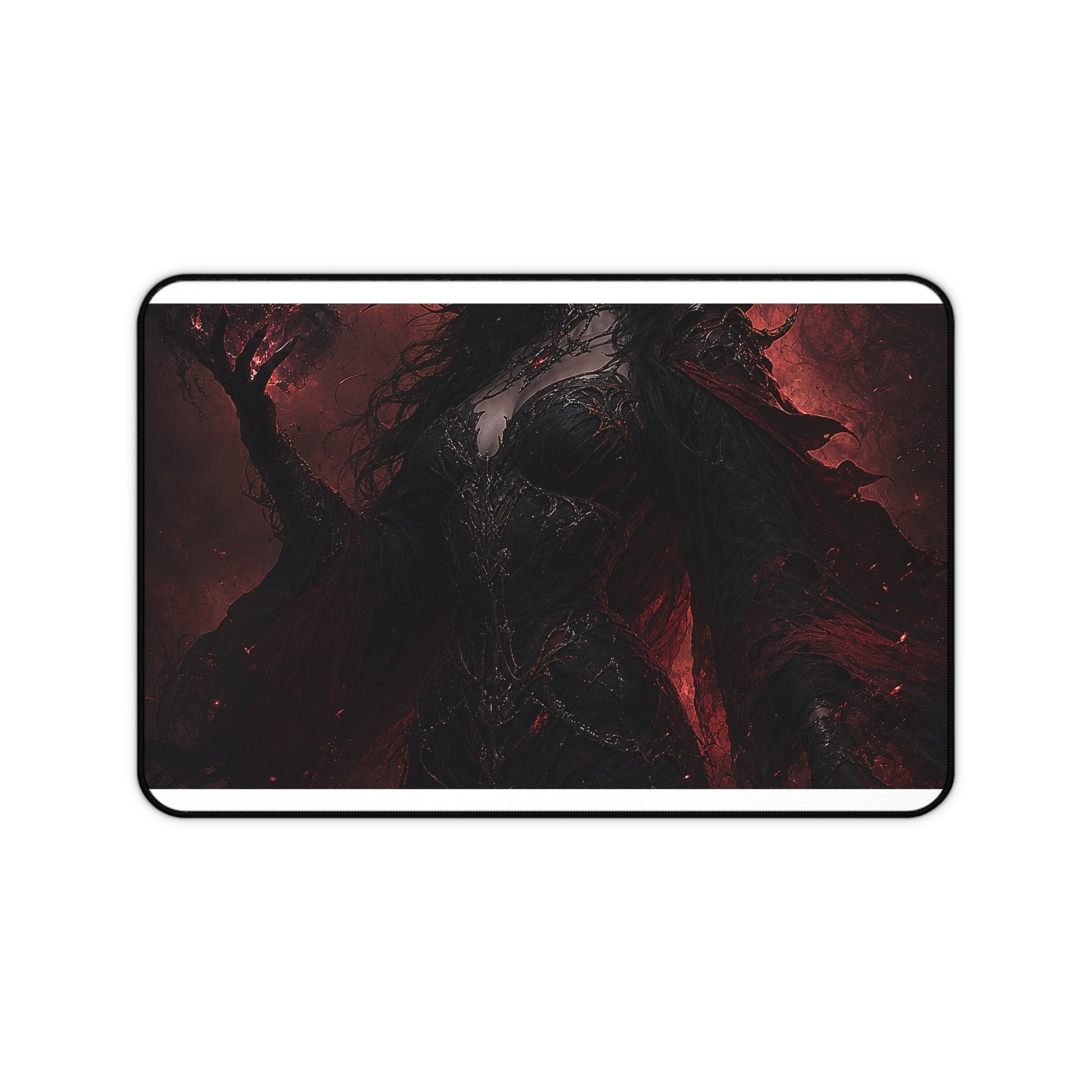 Dark Sorceress With Shadow Magic - Dark Fantasy Gaming Desk Mat - Moikas