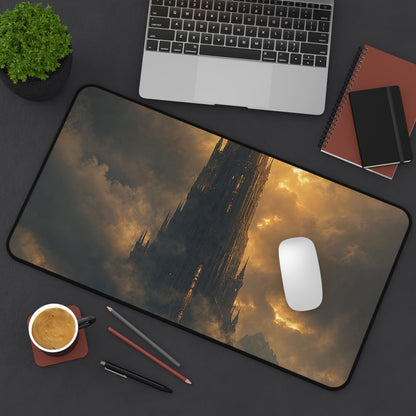 Dark Tower Piercing The Clouds - Dark Fantasy Gaming Desk Mat - Moikas