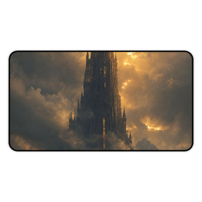 Dark Tower Piercing The Clouds - Dark Fantasy Gaming Desk Mat - Moikas