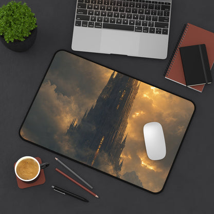 Dark Tower Piercing The Clouds - Dark Fantasy Gaming Desk Mat - Moikas