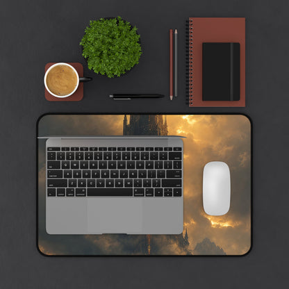 Dark Tower Piercing The Clouds - Dark Fantasy Gaming Desk Mat - Moikas