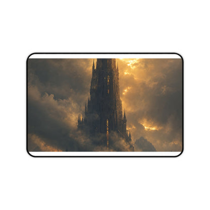 Dark Tower Piercing The Clouds - Dark Fantasy Gaming Desk Mat - Moikas