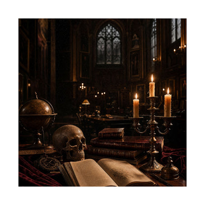 Dark University Hall At Midnight - Dark Academia Art Print (Matte Poster) - Moikas