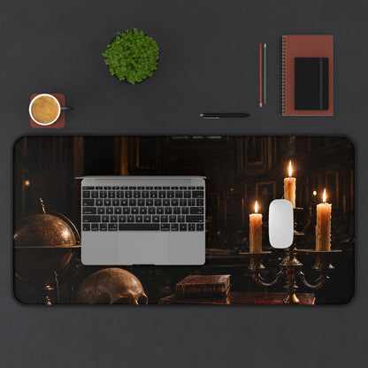 Dark University Hall At Midnight - Dark Academia Gaming Desk Mat - Moikas