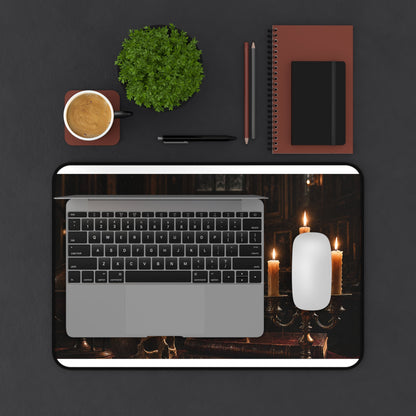 Dark University Hall At Midnight - Dark Academia Gaming Desk Mat - Moikas