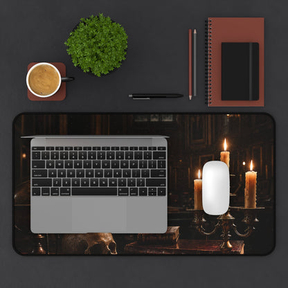 Dark University Hall At Midnight - Dark Academia Gaming Desk Mat - Moikas