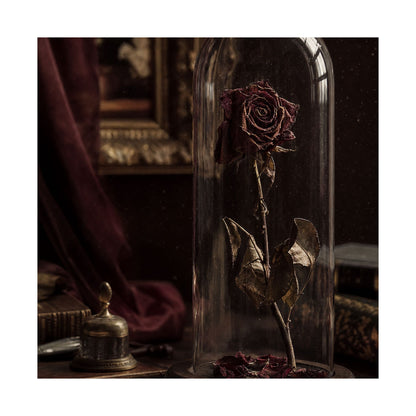 Dead Rose In Glass Dome - Dark Academia Art Print (Matte Poster) - Moikas