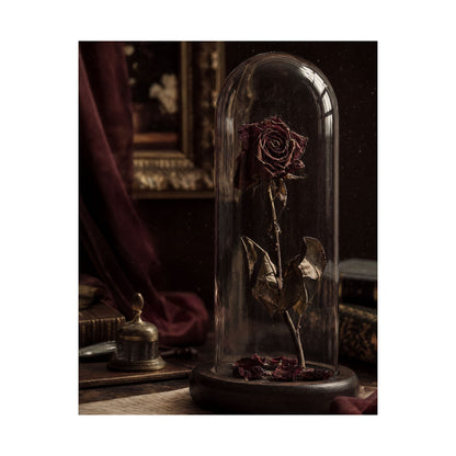 Dead Rose In Glass Dome - Dark Academia Art Print (Matte Poster) - Moikas