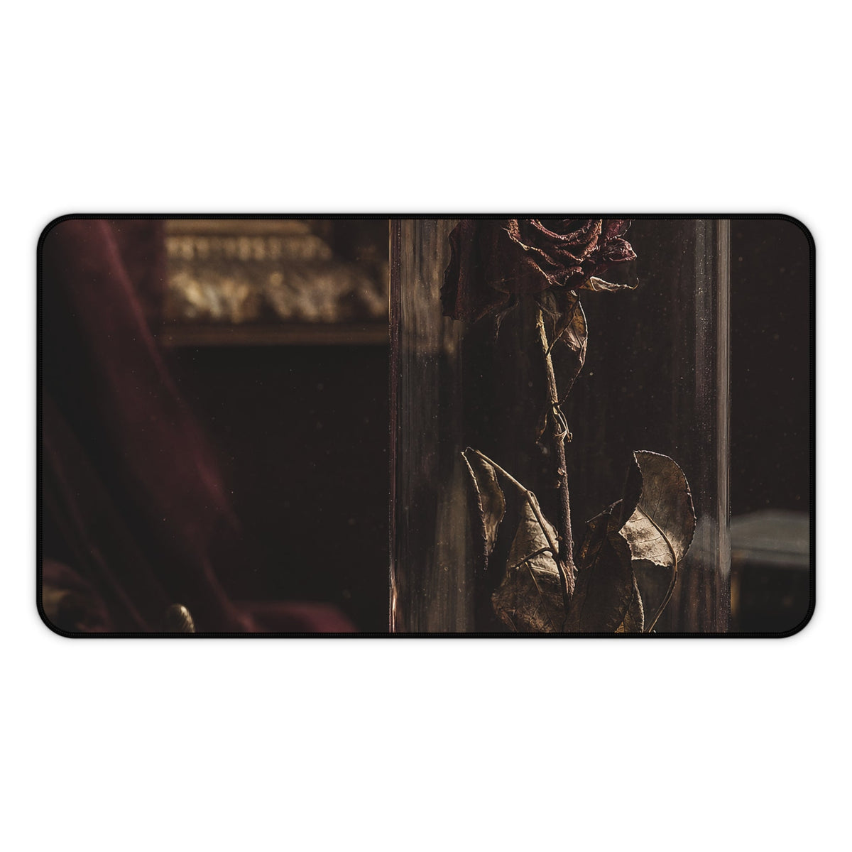 Dead Rose In Glass Dome - Dark Academia Gaming Desk Mat - Moikas