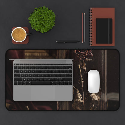 Dead Rose In Glass Dome - Dark Academia Gaming Desk Mat - Moikas
