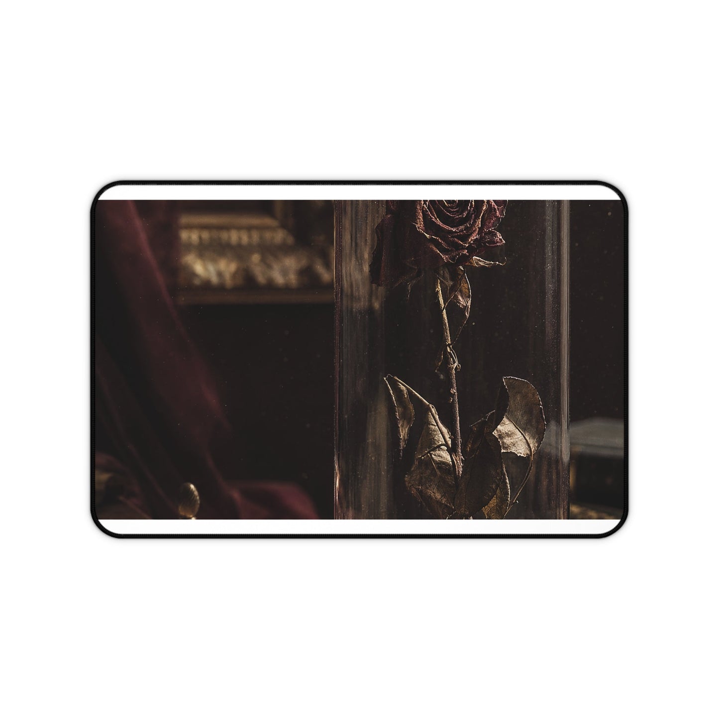 Dead Rose In Glass Dome - Dark Academia Gaming Desk Mat - Moikas