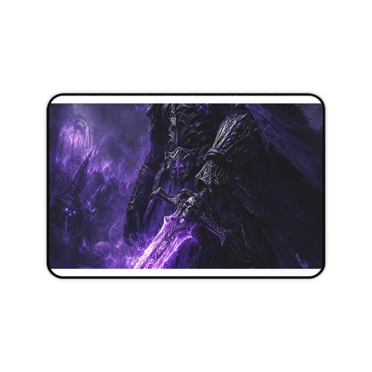 Death Knight With Glowing Sword - Dark Fantasy Gaming Desk Mat - Moikas