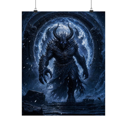 Demon Emerging From Portal - Dark Fantasy Art Print (Matte Poster) - Moikas