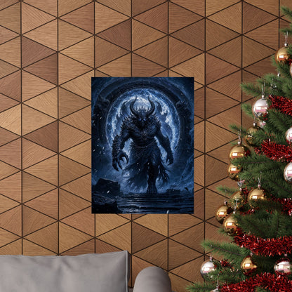 Demon Emerging From Portal - Dark Fantasy Art Print (Matte Poster) - Moikas